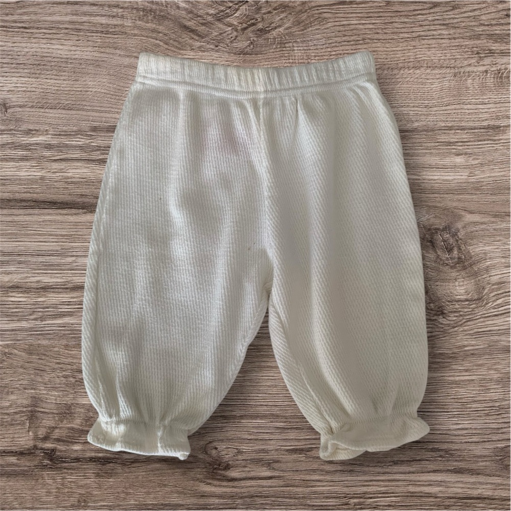 Vintage Pants Baby Girls Size 6-9 Months Cream Ruffle Textured